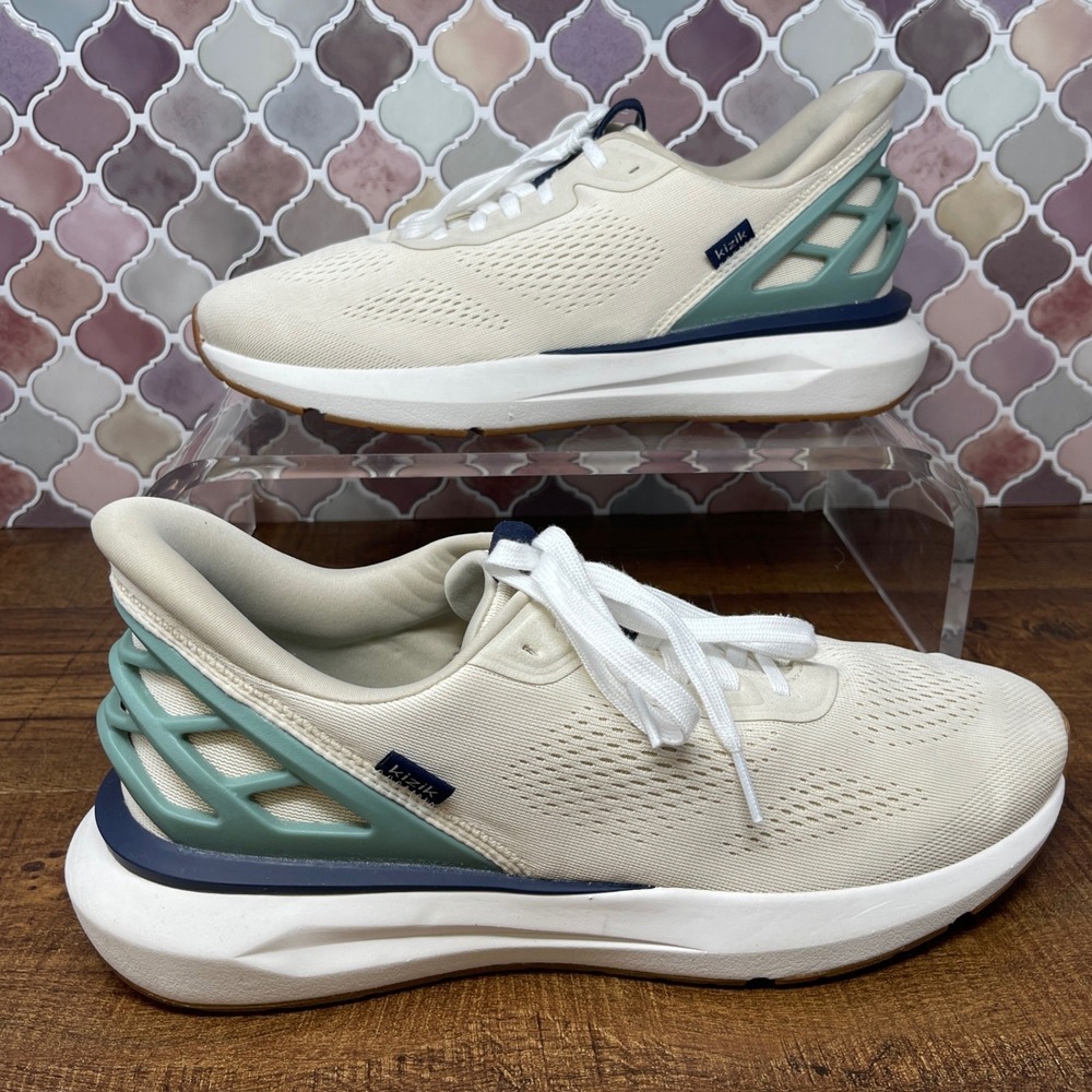 Kizik Athens 2 Hands-Free Sneakers Cream Sage Navy Men's 11